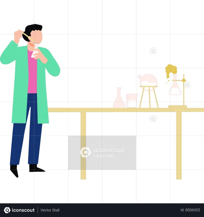 Scientist is doing an experiment in a laboratory  Illustration