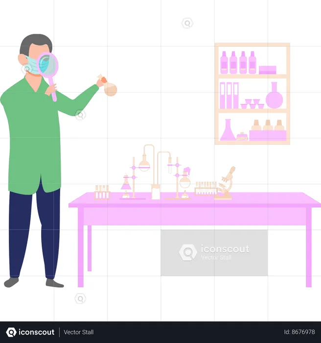 Scientist is doing lab experiments  Illustration