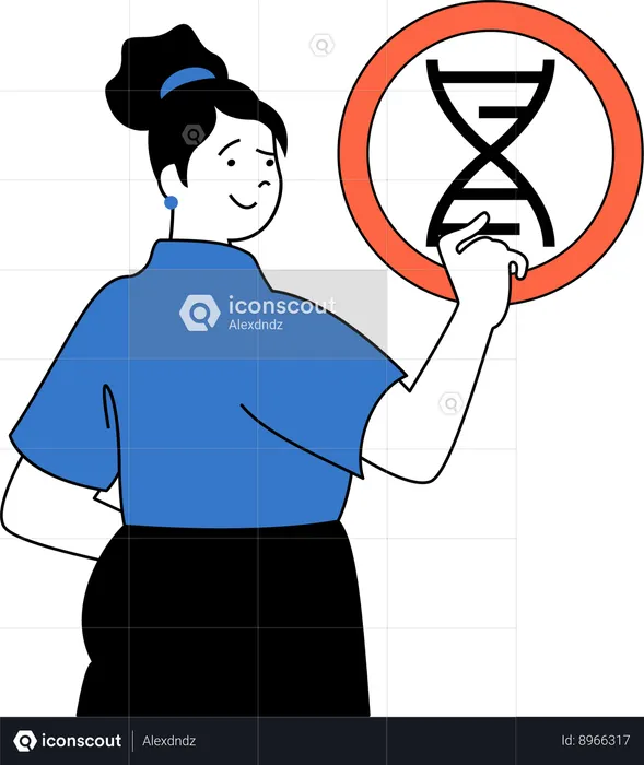 Scientist is explaining genetics study  Illustration