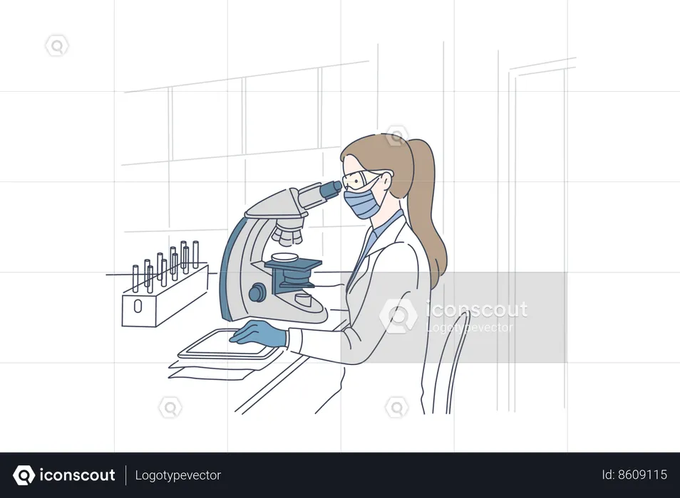 Scientist is testing microbes  Illustration