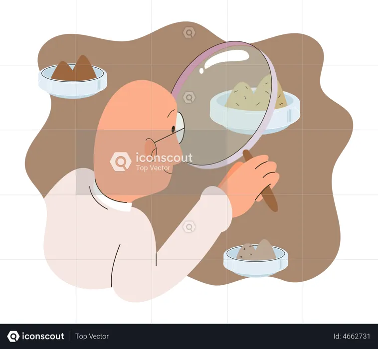 Scientist measuring earth pollution  Illustration