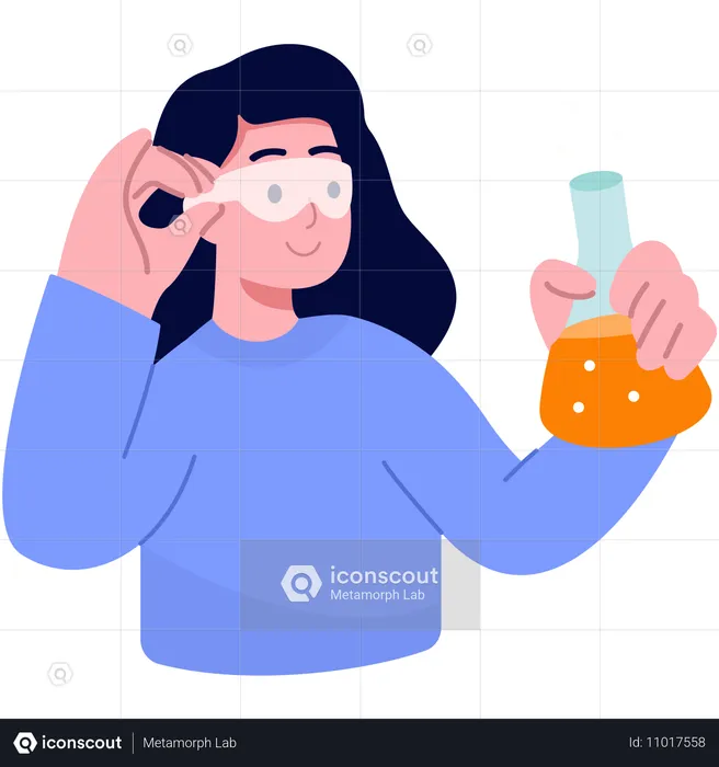 Scientist Researching on chemicals  Illustration