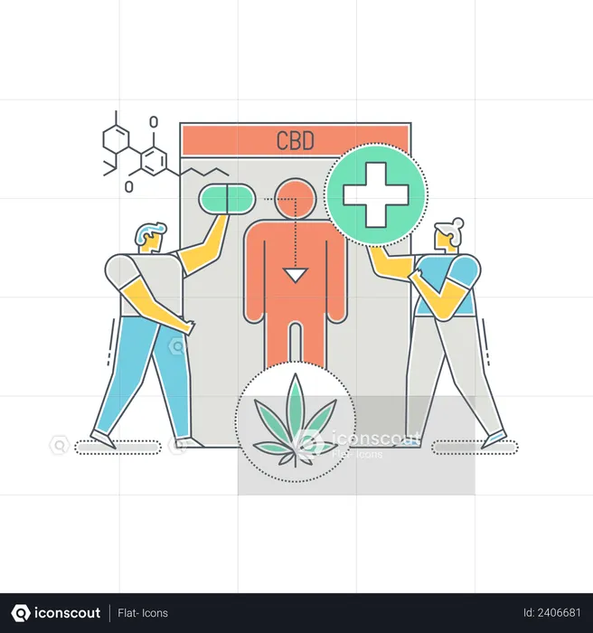 Scientist searching various use of CBD  Illustration