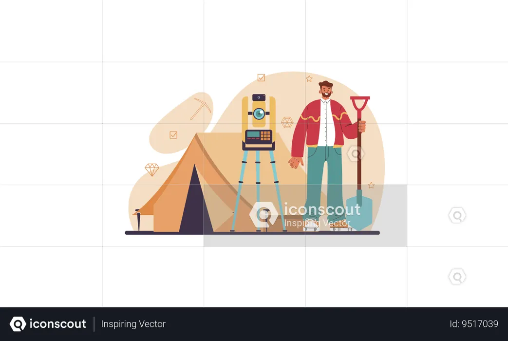 Scientist study structure  Illustration
