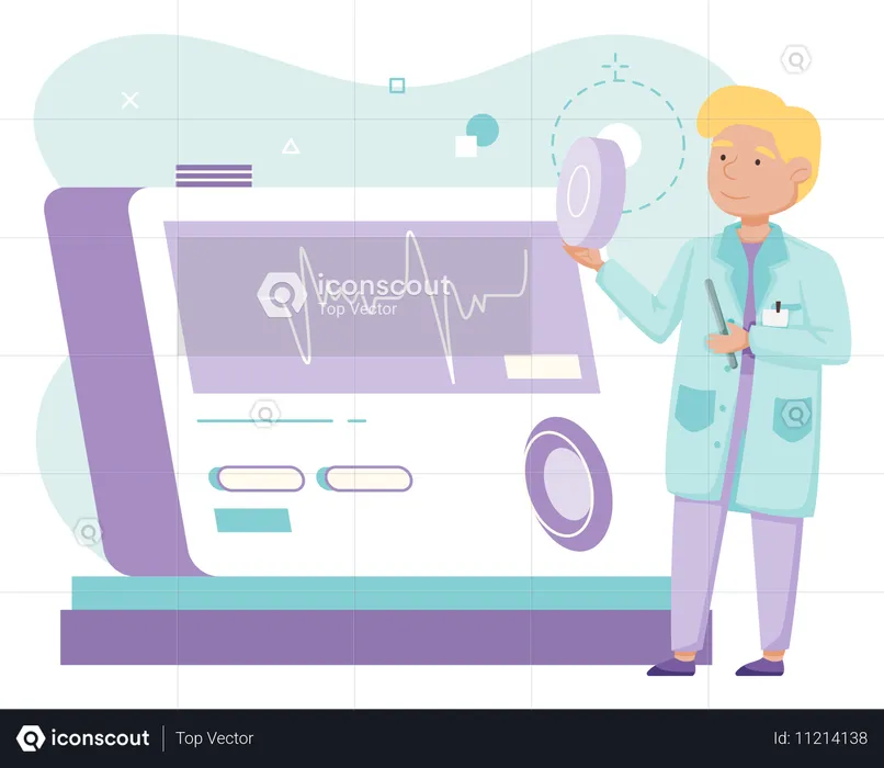 Scientist using laboratory tools  Illustration