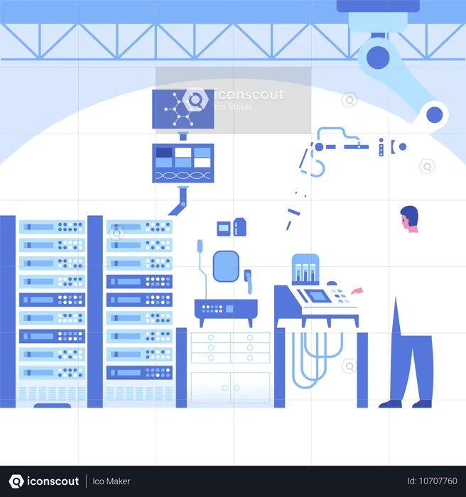 Scientists analyses data of research  Illustration