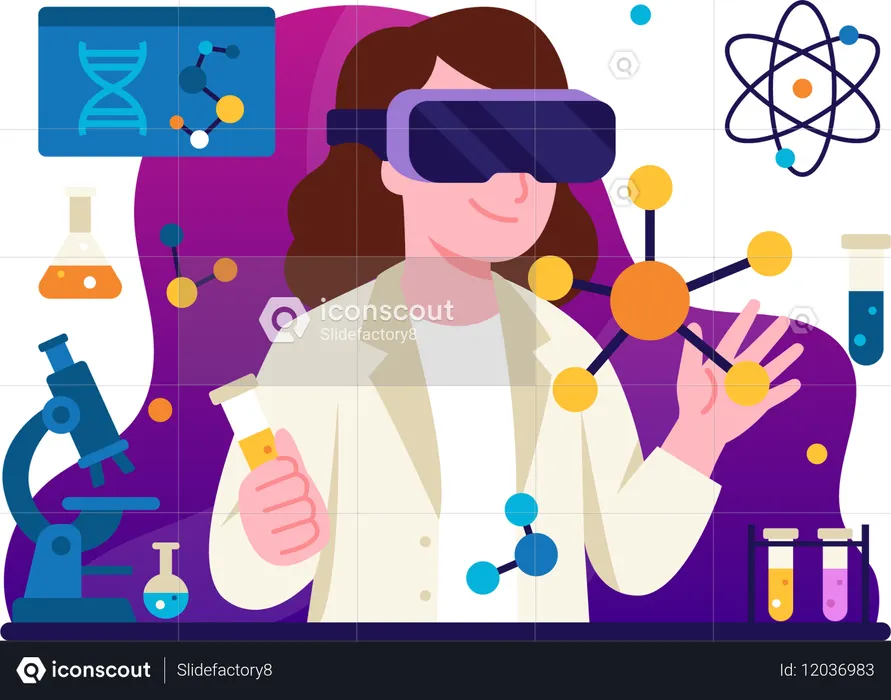 Scientists experiment with the help of virtual reality  Illustration
