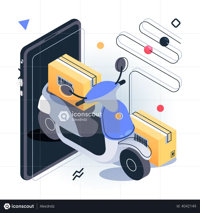 Scooter delivery  Illustration