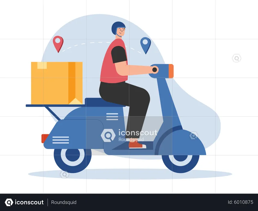 Scooter delivery  Illustration