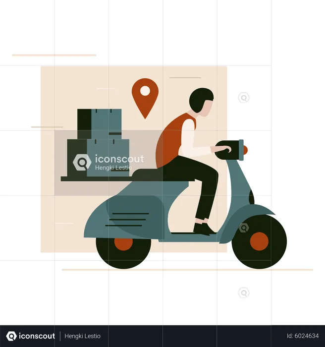 Livraison de scooters  Illustration