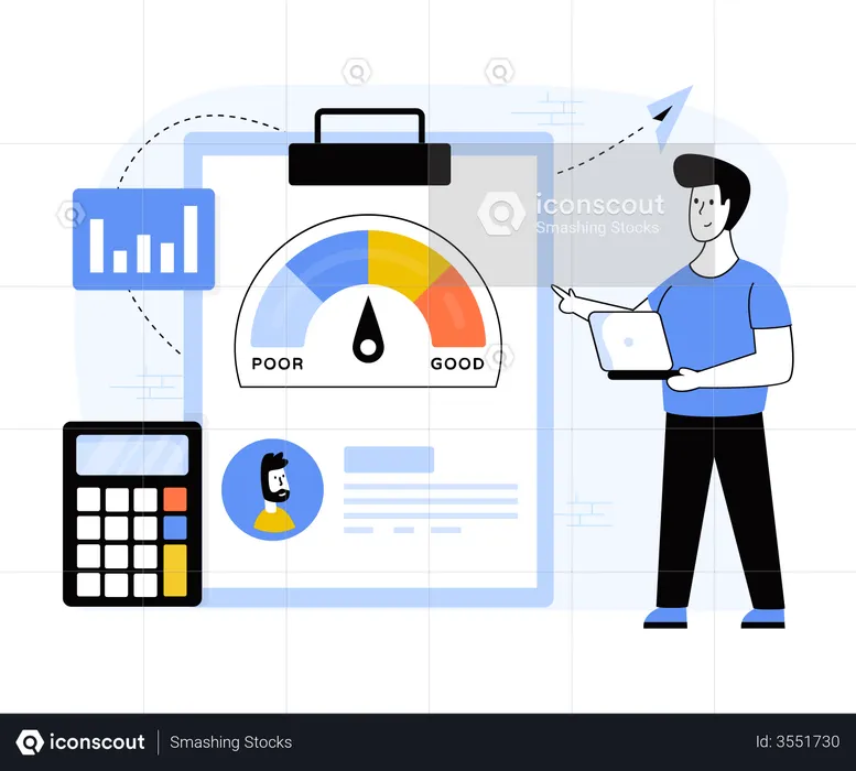 Cote de crédit financier  Illustration