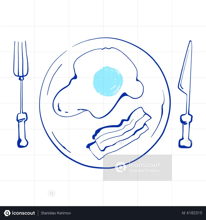 Scrambled egg plate  Illustration