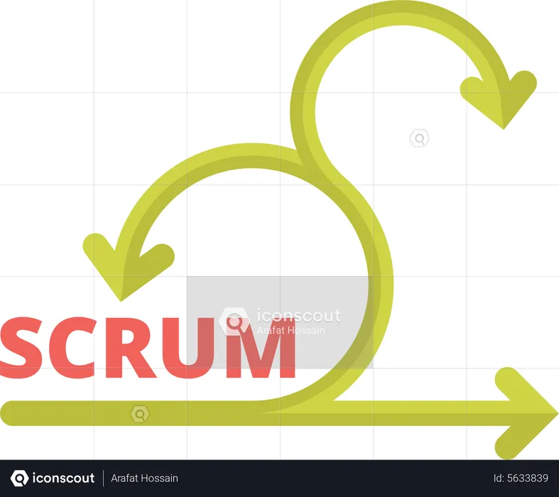 Scrum system business processes time management  Illustration
