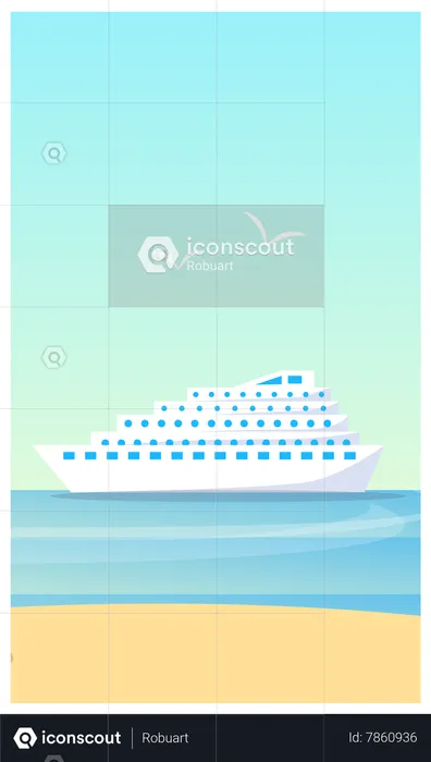 Sea and Ship  Illustration