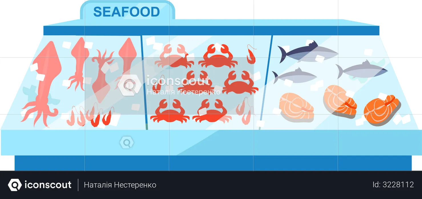 Seafood freezer  Illustration