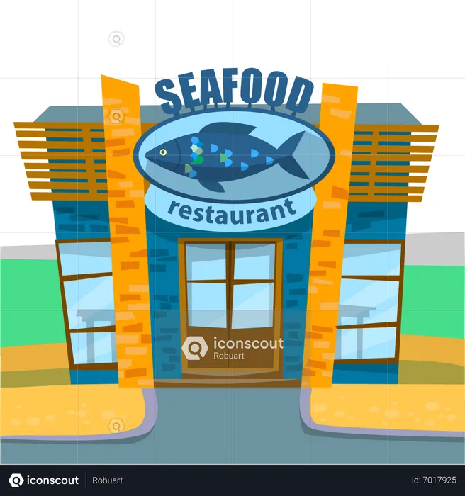 Seafood shop  Illustration