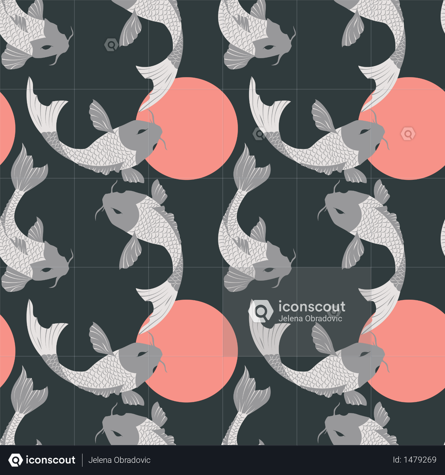 premium seamless pattern with carp koi fish and sun traditional japanese art illustration download in png vector format premium seamless pattern with carp koi fish and sun traditional japanese art illustration download in png vector format