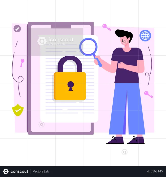 Search Document Security  Illustration