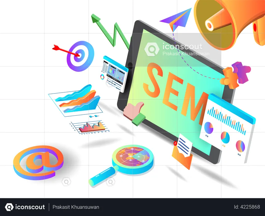 Search engine marketing  Illustration