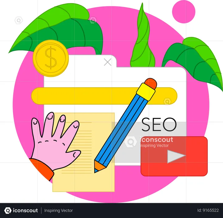 Search engine optimization for business promotion and making money  Illustration