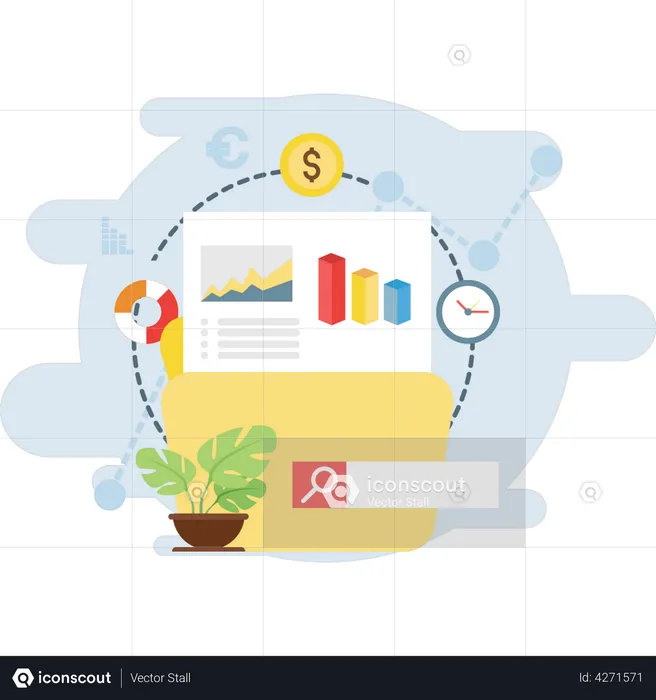 Search finance analysis  Illustration