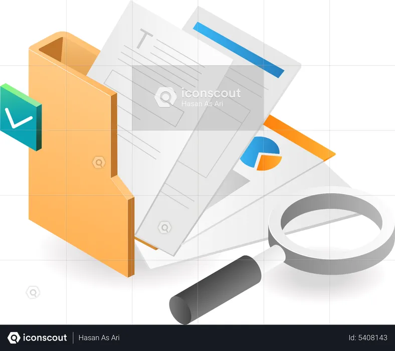 Search for business data  Illustration