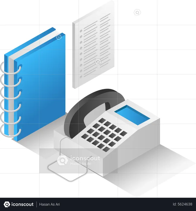 Search for contact in phonebook  Illustration