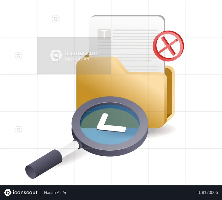 Search for error folder data  Illustration