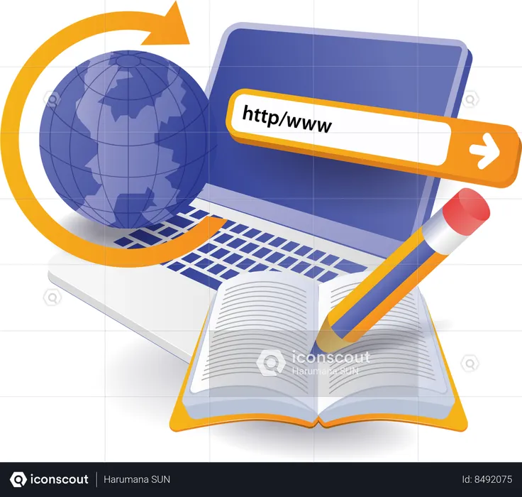 Search for information in search engine  Illustration
