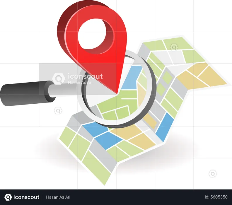 Search for location on map  Illustration