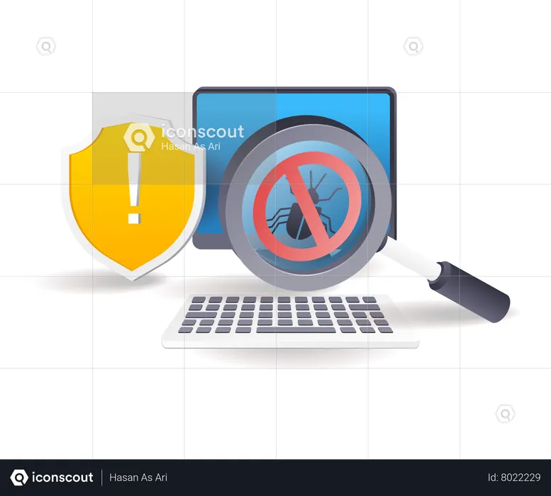 Search for malware viruses in computer systems  Illustration