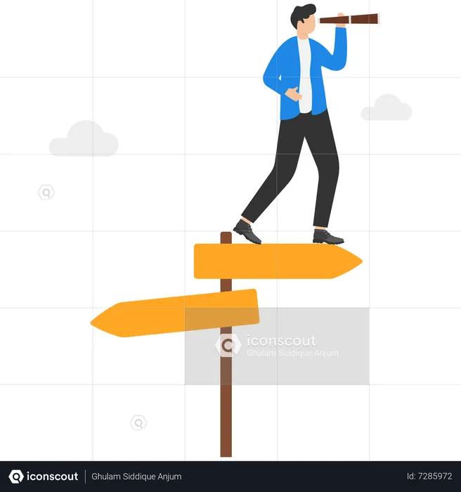 Search for the right direction  Illustration
