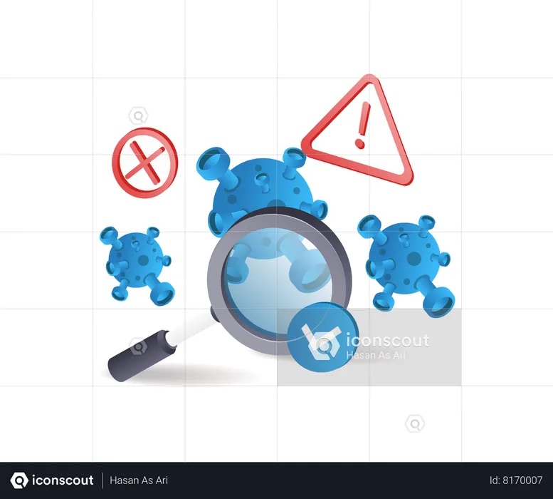 Search for viruses with scan  Illustration