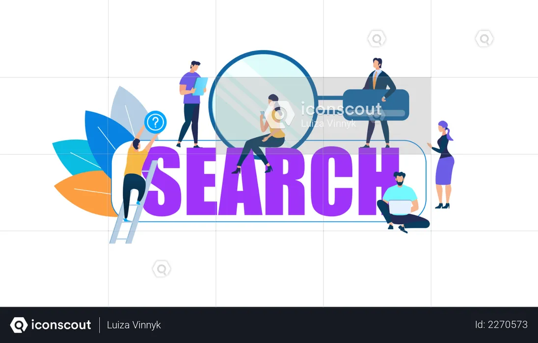 Search information and data  Illustration