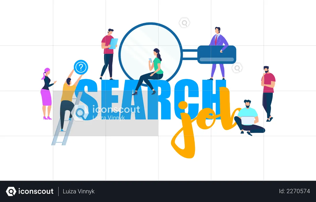 Search Job Online  Illustration