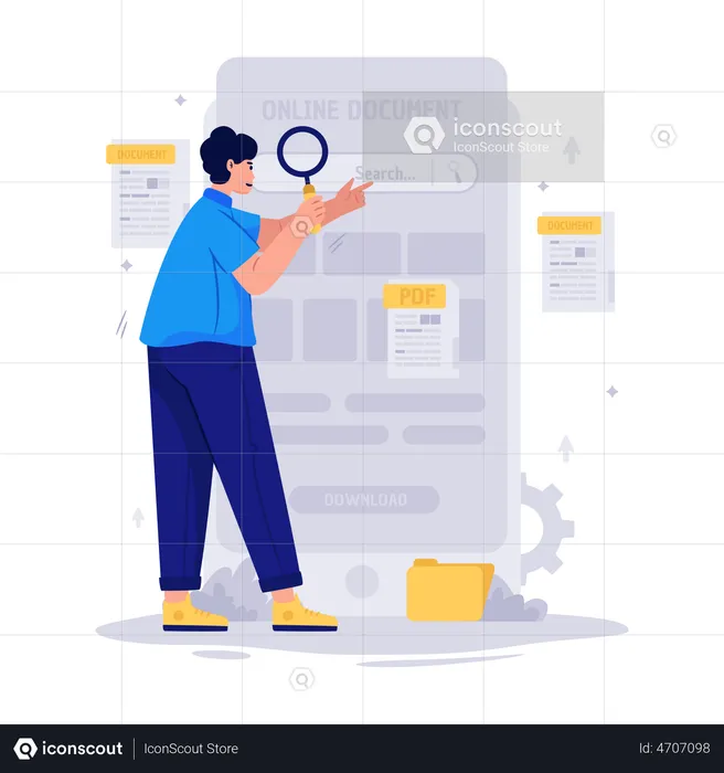Search Online Document  Illustration