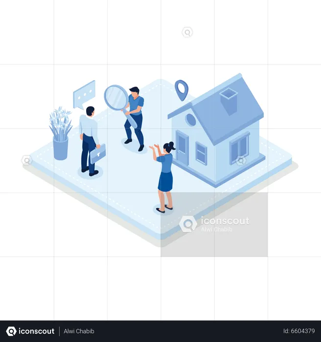 Searching Apartment  Illustration