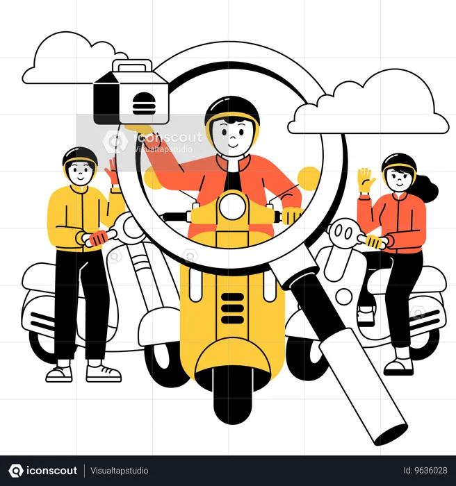 Searching food delivery driver  Illustration