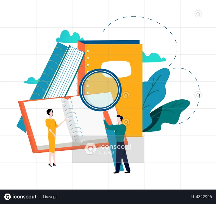 Searching for business data  Illustration