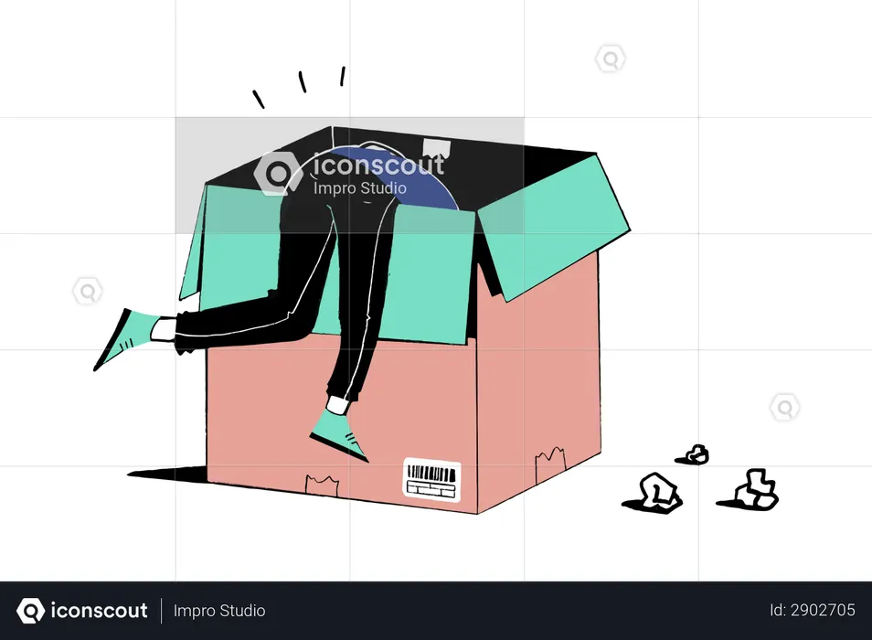 Searching in Box  Illustration