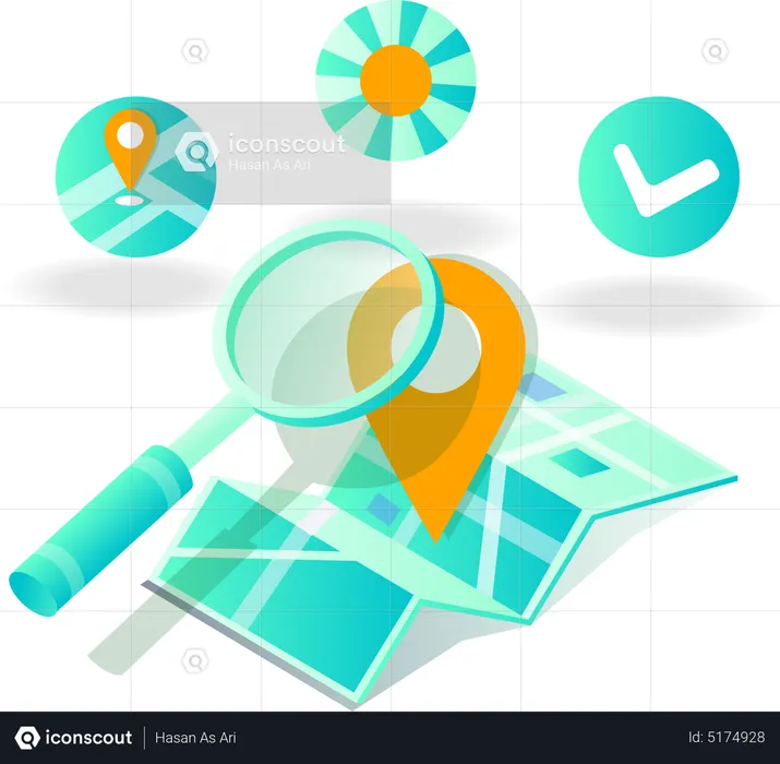 Searching Location  Illustration