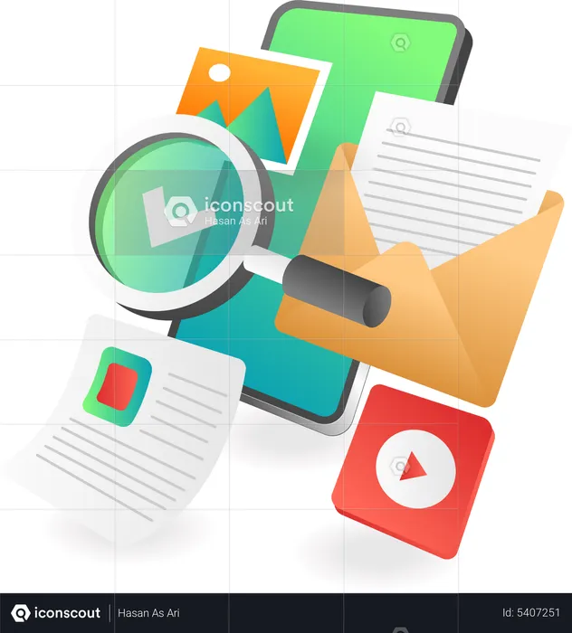 Searching mail data  Illustration