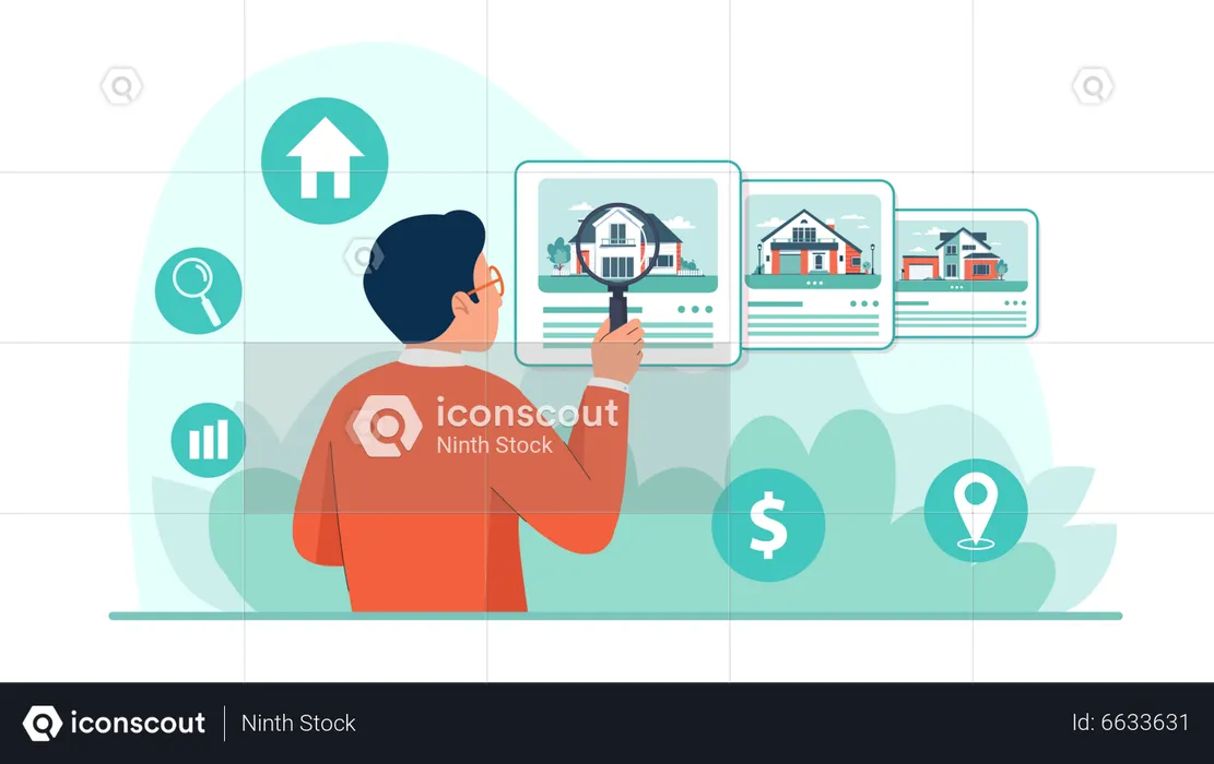 Searching Real Estate  Illustration