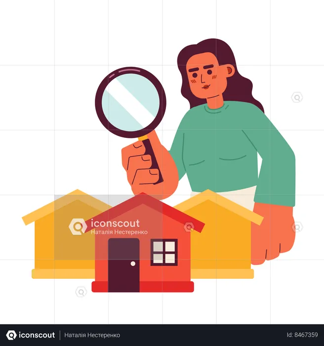 Searching suburban homes for sale  Illustration