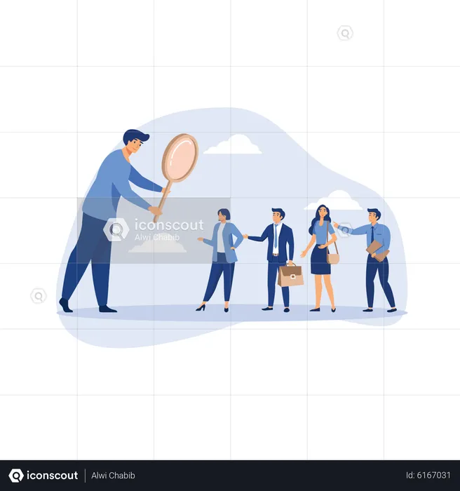 Searching the best candidate or job  Illustration
