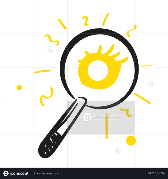 Searching using magnifying glass  Illustration