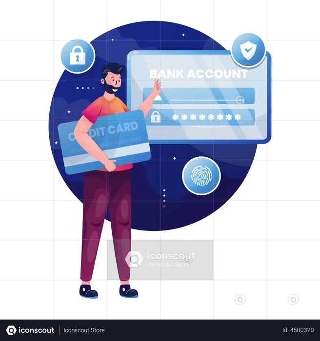 Secure bank account login credentials  Illustration