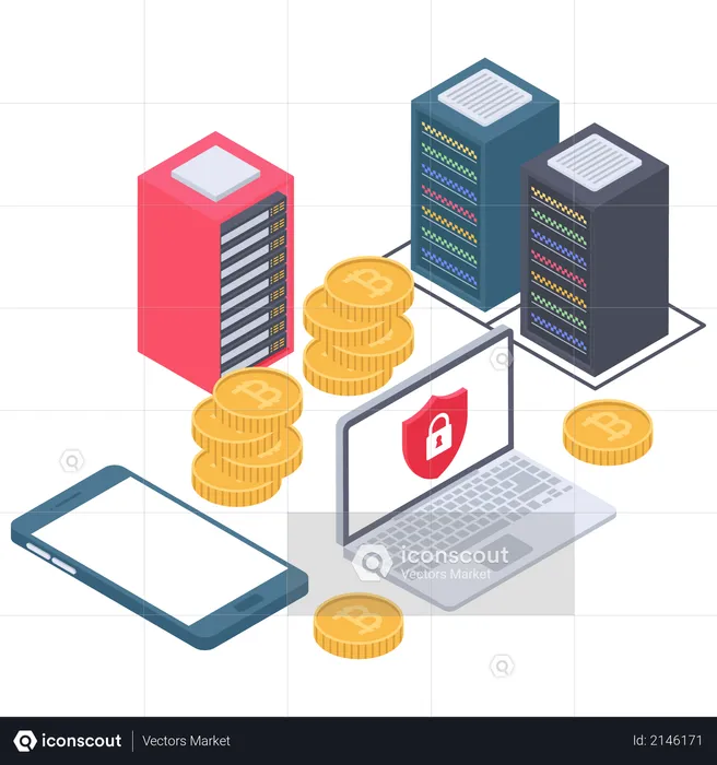 Secure Bitcoin Server  Illustration