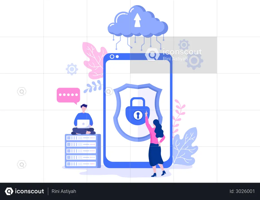 Secure cloud  Illustration