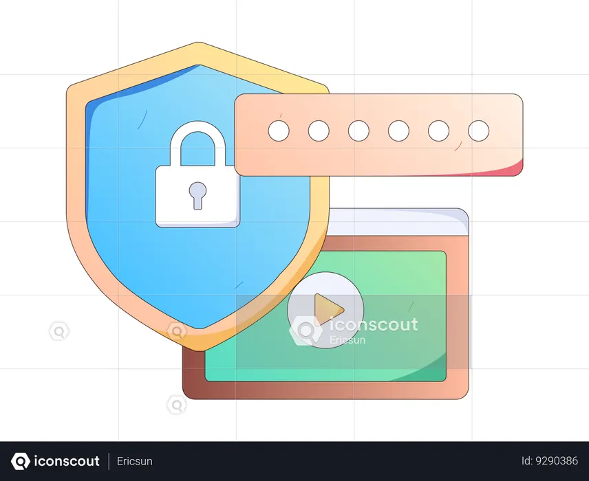 Secure code with Shield security  Illustration